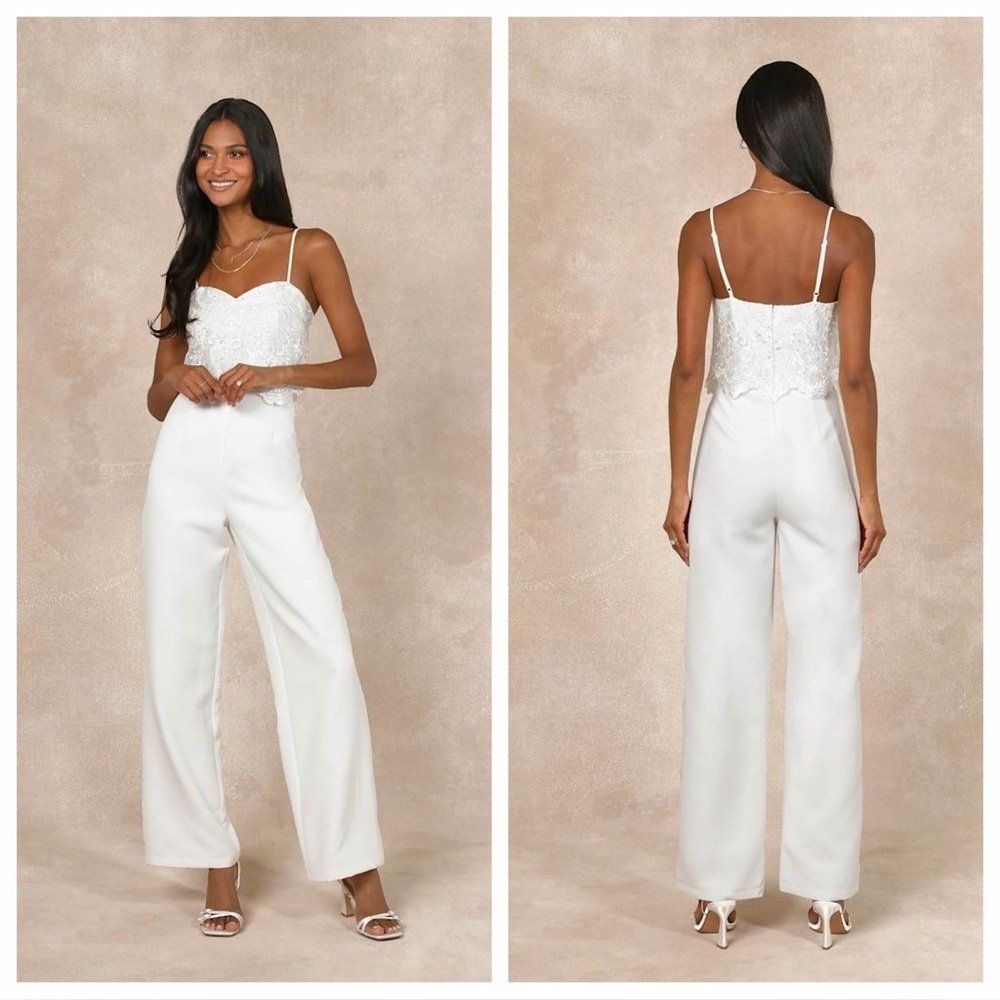 Lulus Exquisite Posture White Floral Embroidered Tiered
Jumpsuit